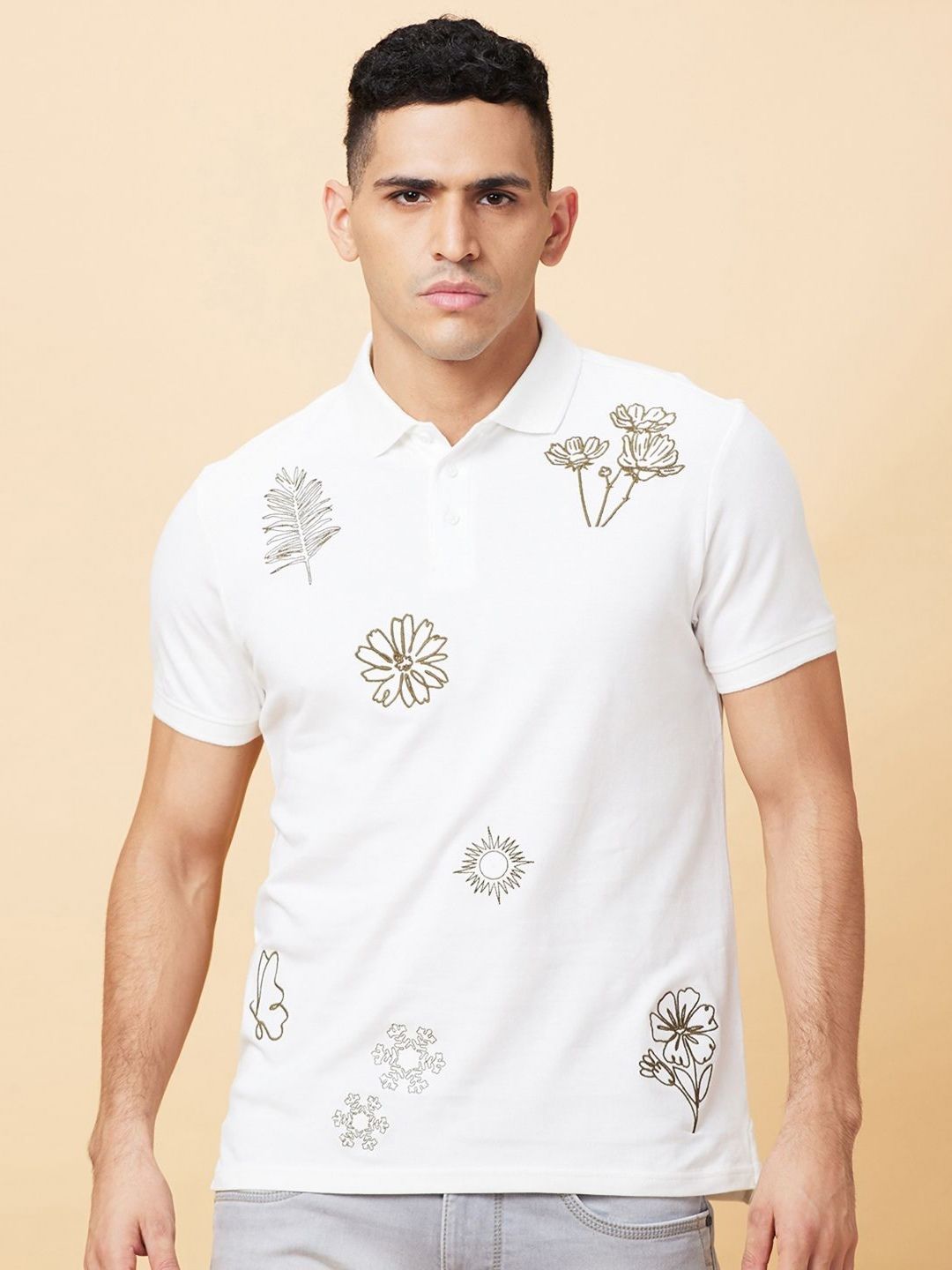Being Human Men Printed Polo Collar T-shirt