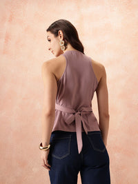 all about you Sleeveless Cotton Wrap Top
