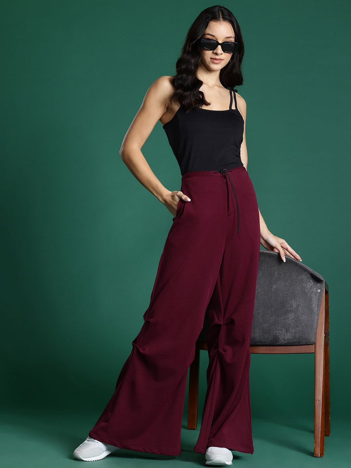 DressBerry Women High-Rise Bootleg Trousers