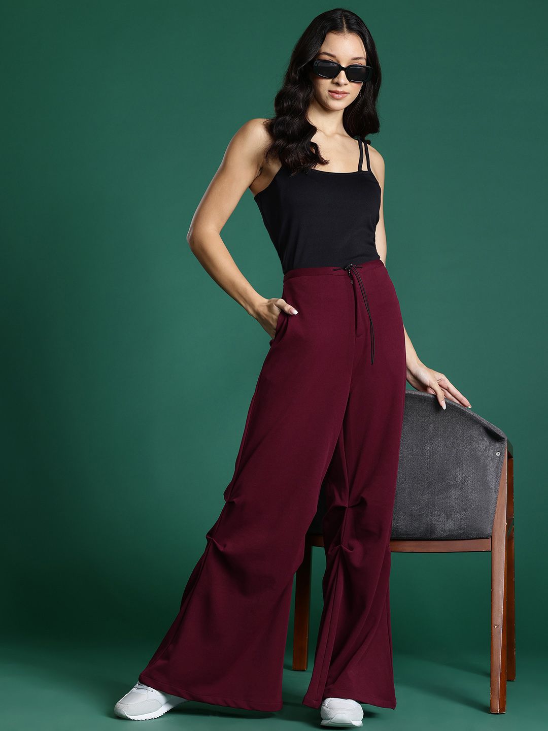 DressBerry Women High-Rise Bootleg Trousers