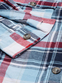 The Indian Garage Co Men Regular Fit Checked Double Flap Pocket Flannel Shirt