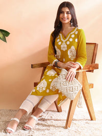 KALINI Floral Embroidered Straight Kurta