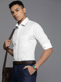 Raymond Slim Fit Geometric Printed Pure Cotton Formal Shirt