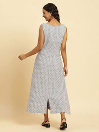 W Striped A-Line Maxi Pure Cotton Dress
