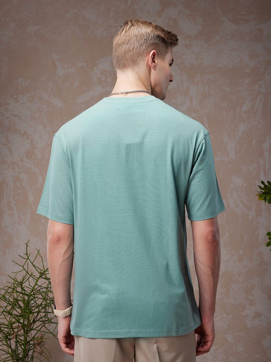 Bewakoof American Pima Round Neck Short Sleeve Cotton Oversized T-shirt