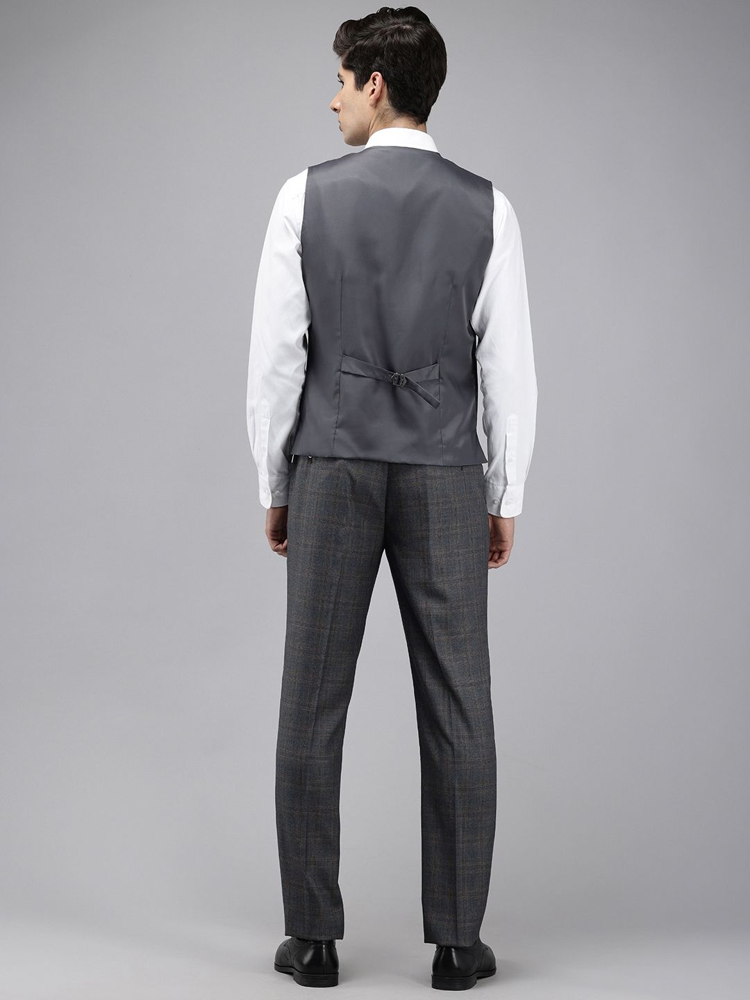 Park Avenue Checked Single Breasted Slim Fit 3-Peice Formal Suit