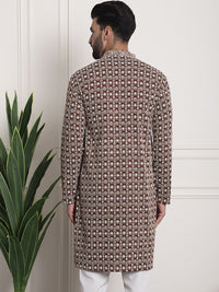 SOJANYA Kurta Kolar Mandarin Sulam Geometrik