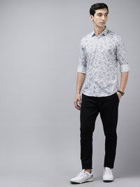 Park Avenue Pure Cotton Slim Fit Floral Printed Casual Shirt