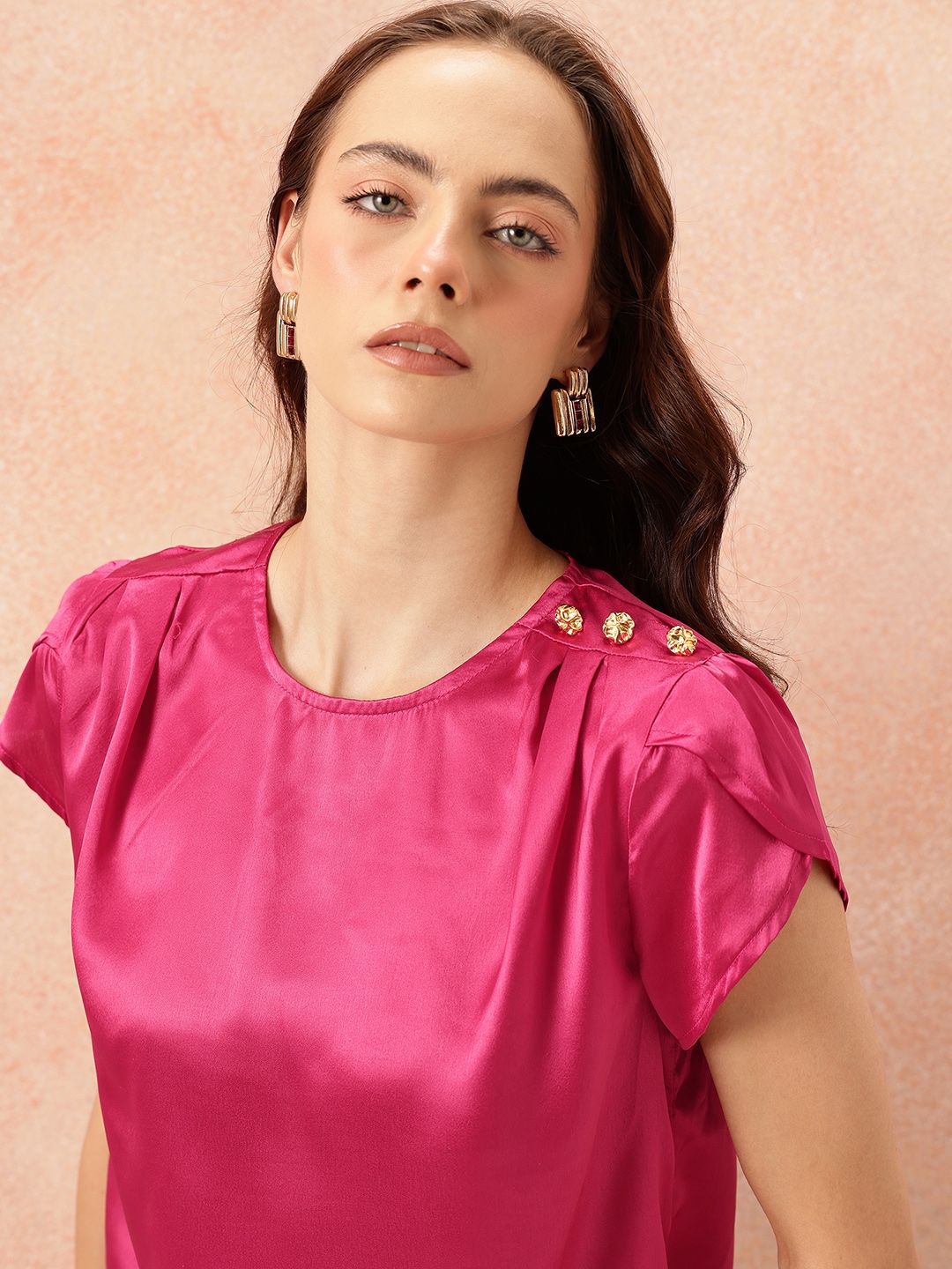 all about you Studded Satin Finish Top