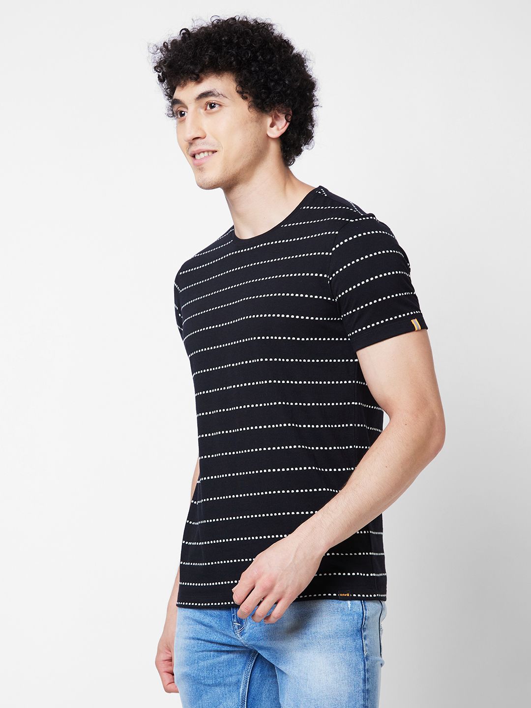 SPYKAR Striped Round Neck Slim Fit T-shirt