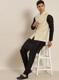 SOJANYA Mandarin Collar Regular Kurta With Churidar & Nehru Jacket