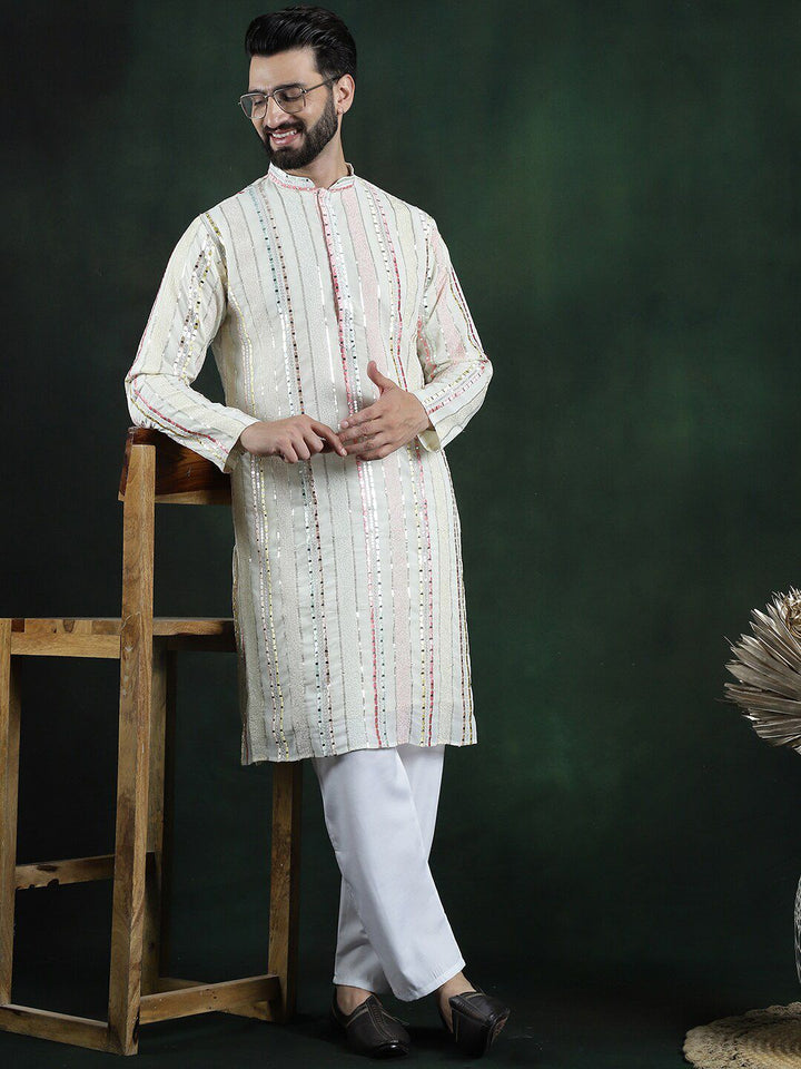 SOJANYA LUXE Cermin Sulam Karya Georgette Straigth Kurta