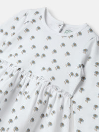 Nauti Nati Girls Printed Long Sleeves Pure Cotton Top With Trousers