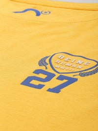 Being Human Solid With Minimal Print Pure Cotton Casual T-shirt