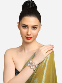 Zaveri Pearls Set of 2 Gold-Plated Austrian Diamonds Studded Wraparound Bracelets