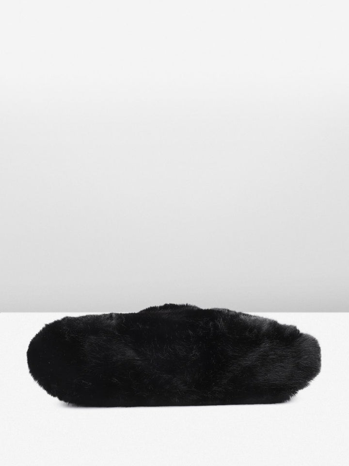 DressBerry Structured Shoulder Bag With Fur