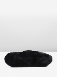 DressBerry Structured Shoulder Bag With Fur