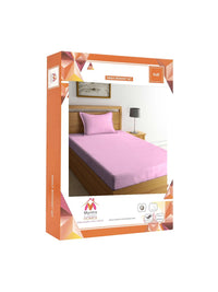 Myntra Elegant Homes Pink Striped 300 TC Single Bedsheet with 1 Pillow Covers