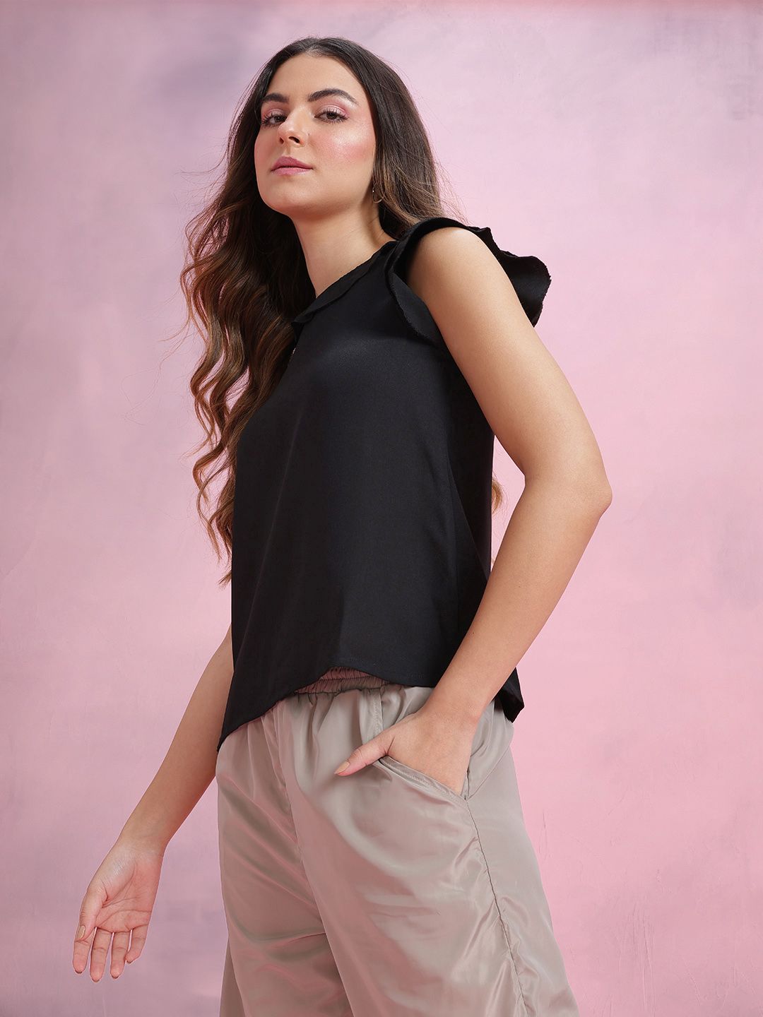 DressBerry Flutter Sleeve Ruffles Top