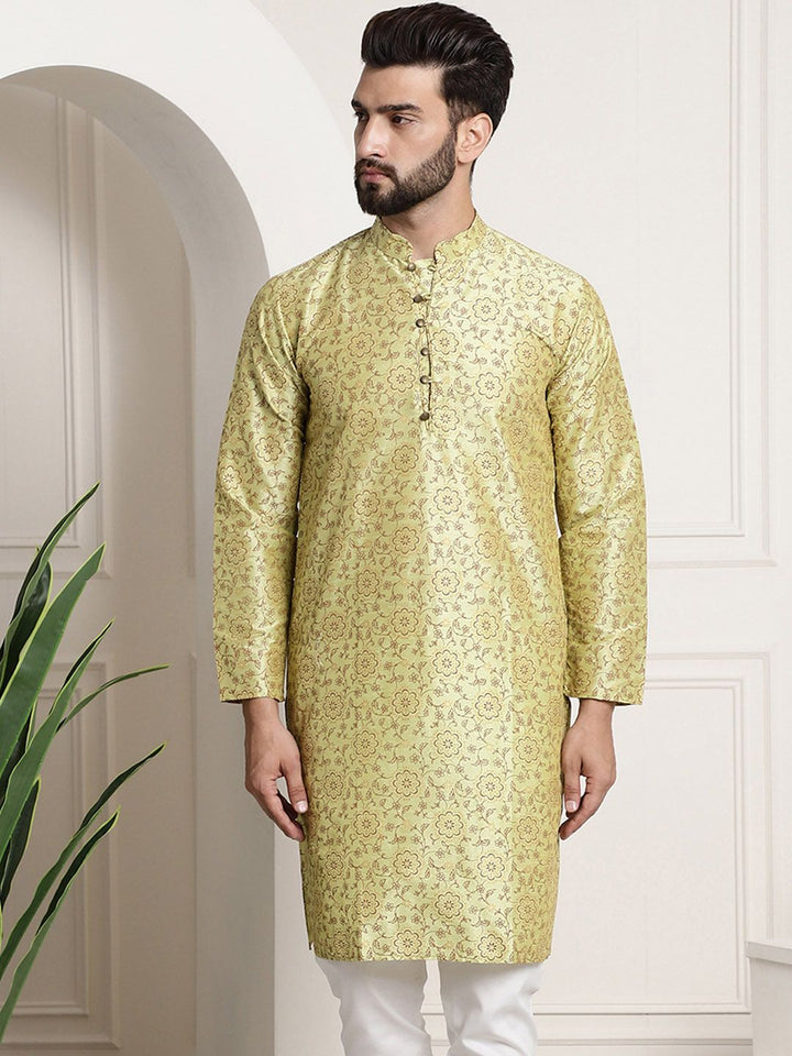 SOJANYA Floral Printed Silk Cotton Kurta