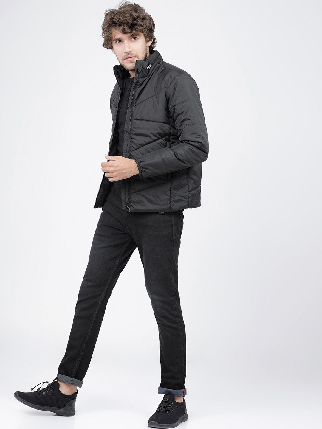 LOCOMOTIVE Men Black Slim Fit Mid-Rise Clean Look Stretchable Jeans