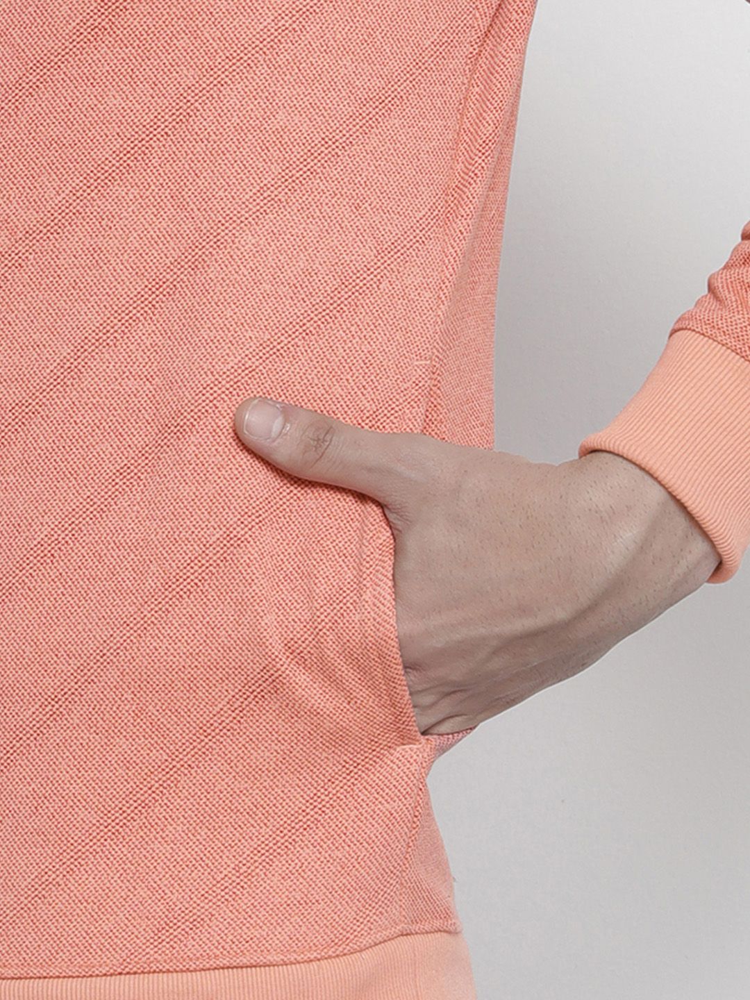 The Indian Garage Co Men Peach-Coloured Printed Sweatshirt