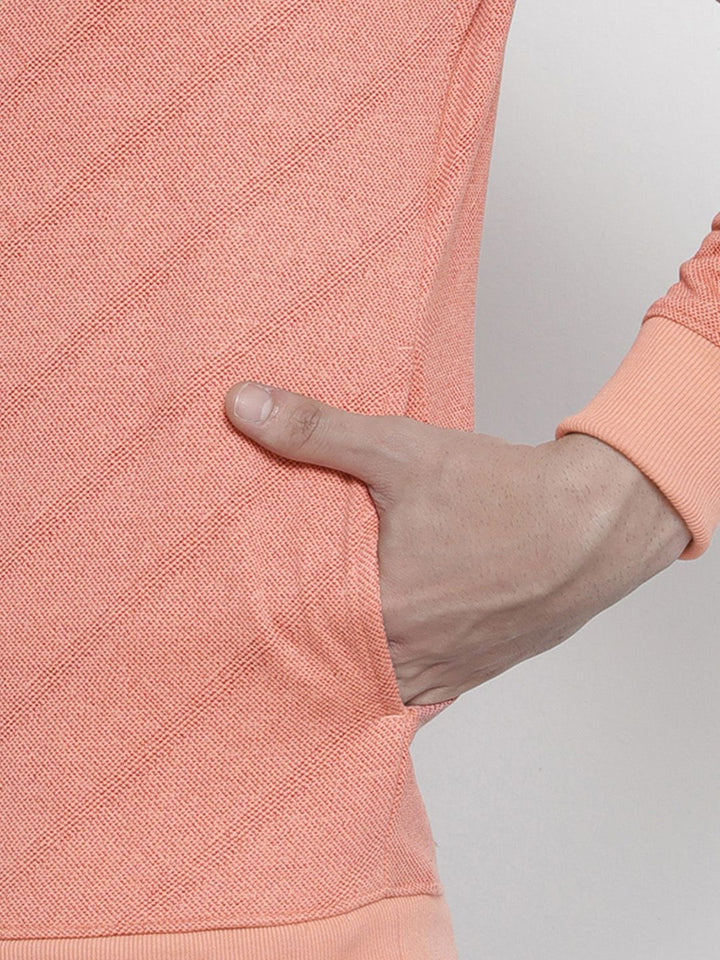 The Indian Garage Co Men Peach-Coloured Printed Sweatshirt