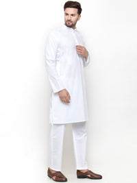 Jompers Men White Solid Kurta with Pyjamas