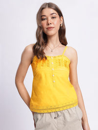 DressBerry Sunkissed Silhouettes Schiffli Embroidered Smocked Top