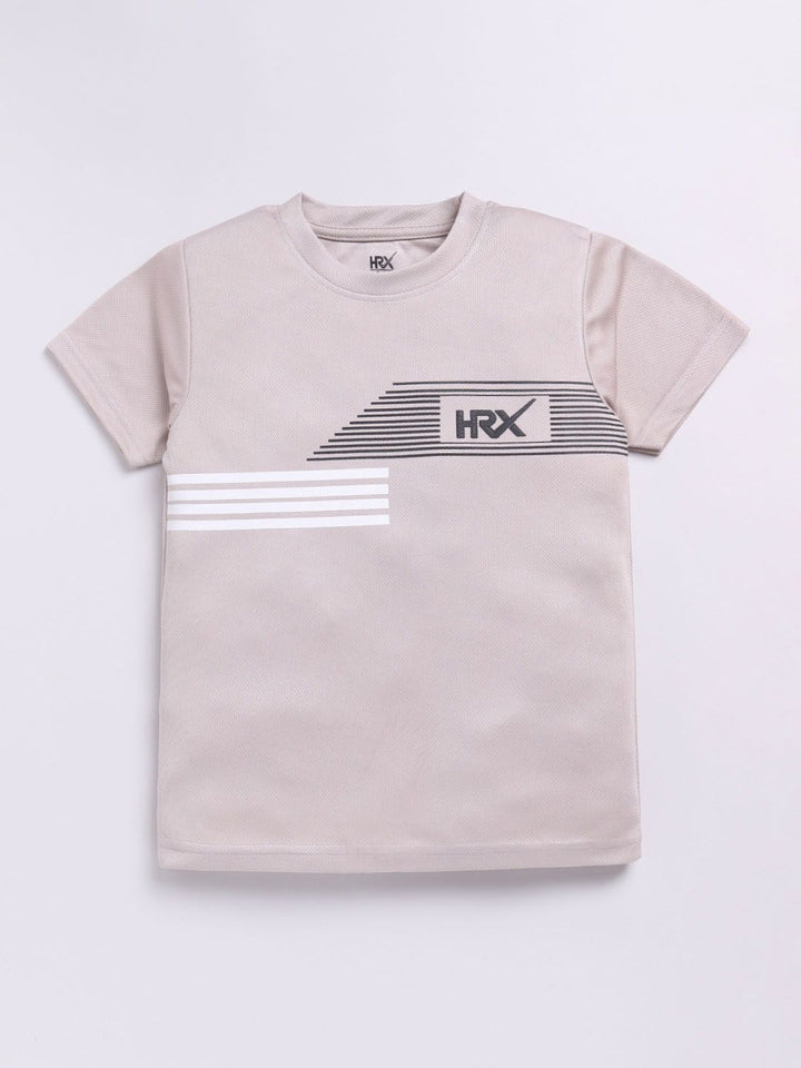HRX by Hrithik Roshan Boys Brand Logo Printed Rapid-Dry T-shirt