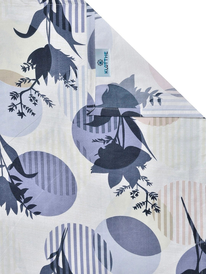 Moda Rapido X KLOTTHE White & Navy Blue Floral 300 TC Cadar Bujang dengan 1 Sarung Bantal