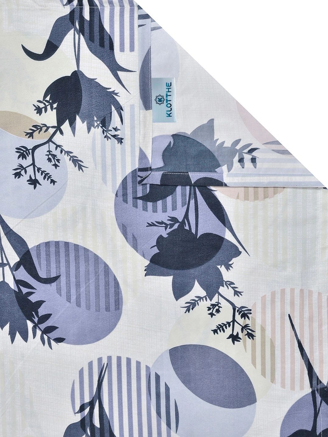 Moda Rapido X KLOTTHE White & Navy Blue Floral 300 TC Cadar Bujang dengan 1 Sarung Bantal