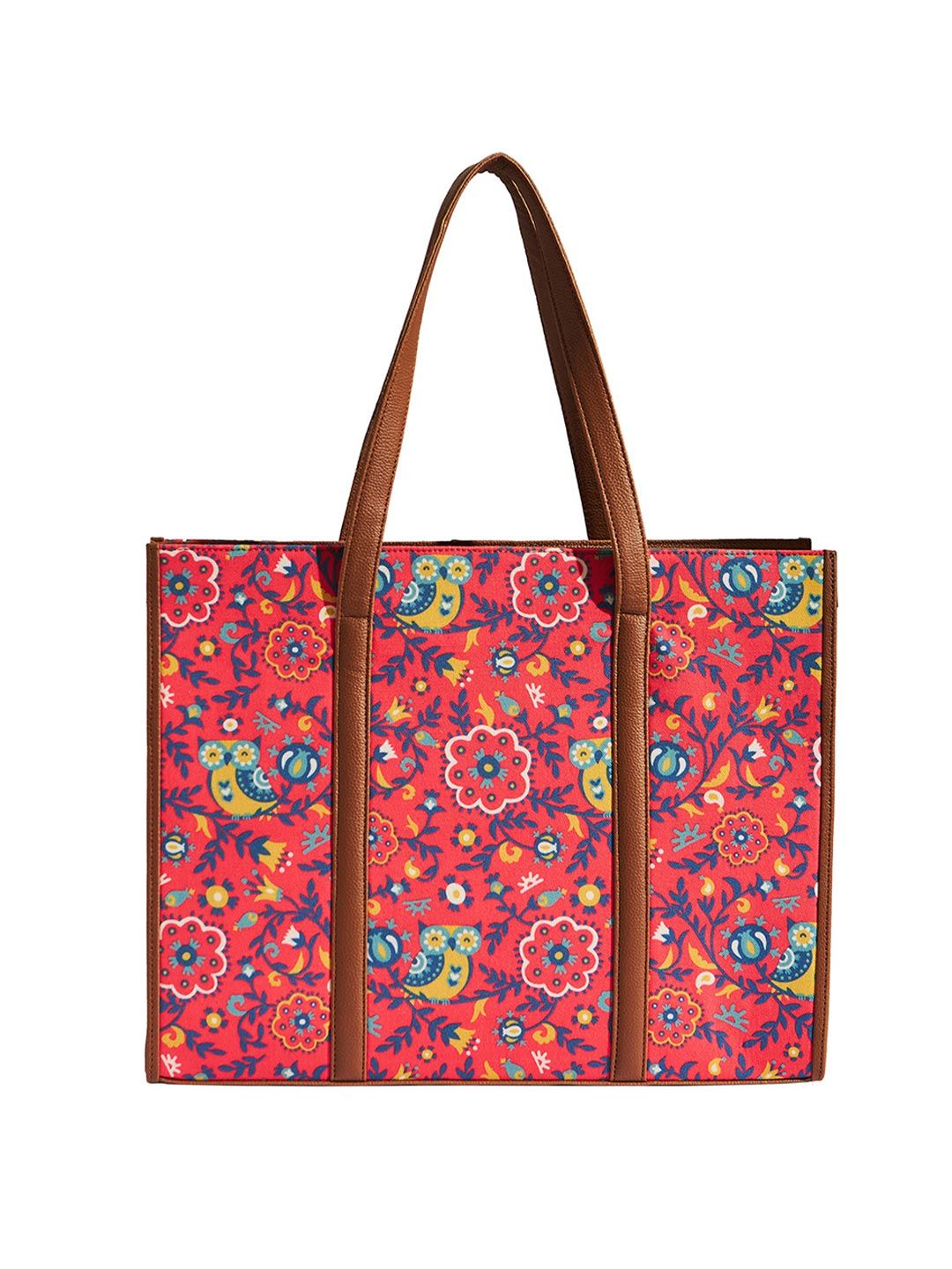 TEAL BY CHUMBAK Floral Printed Oversized Tote Bag