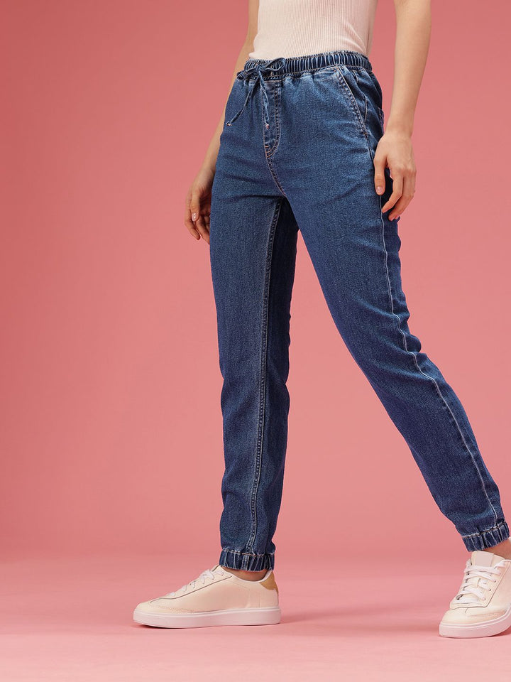 DressBerry Women High-Rise Light Fade Stretchable Jogger