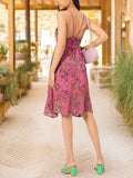 DressBerry Ethnic Printed Shoulder Straps Back Tie-Up Mini Dress