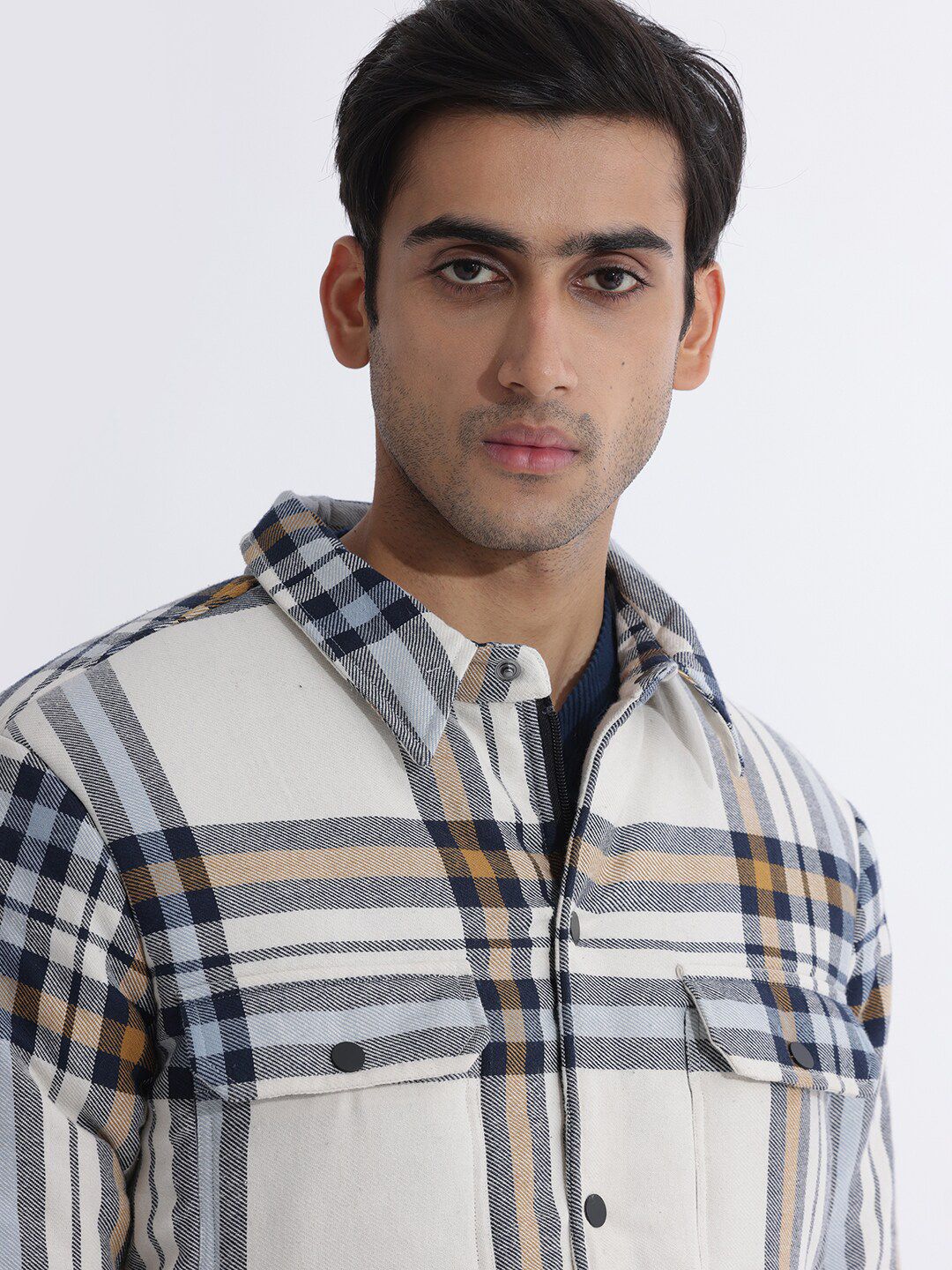 RARE RABBIT Men Hollis Tailored Fit Checked Cotton Jacket