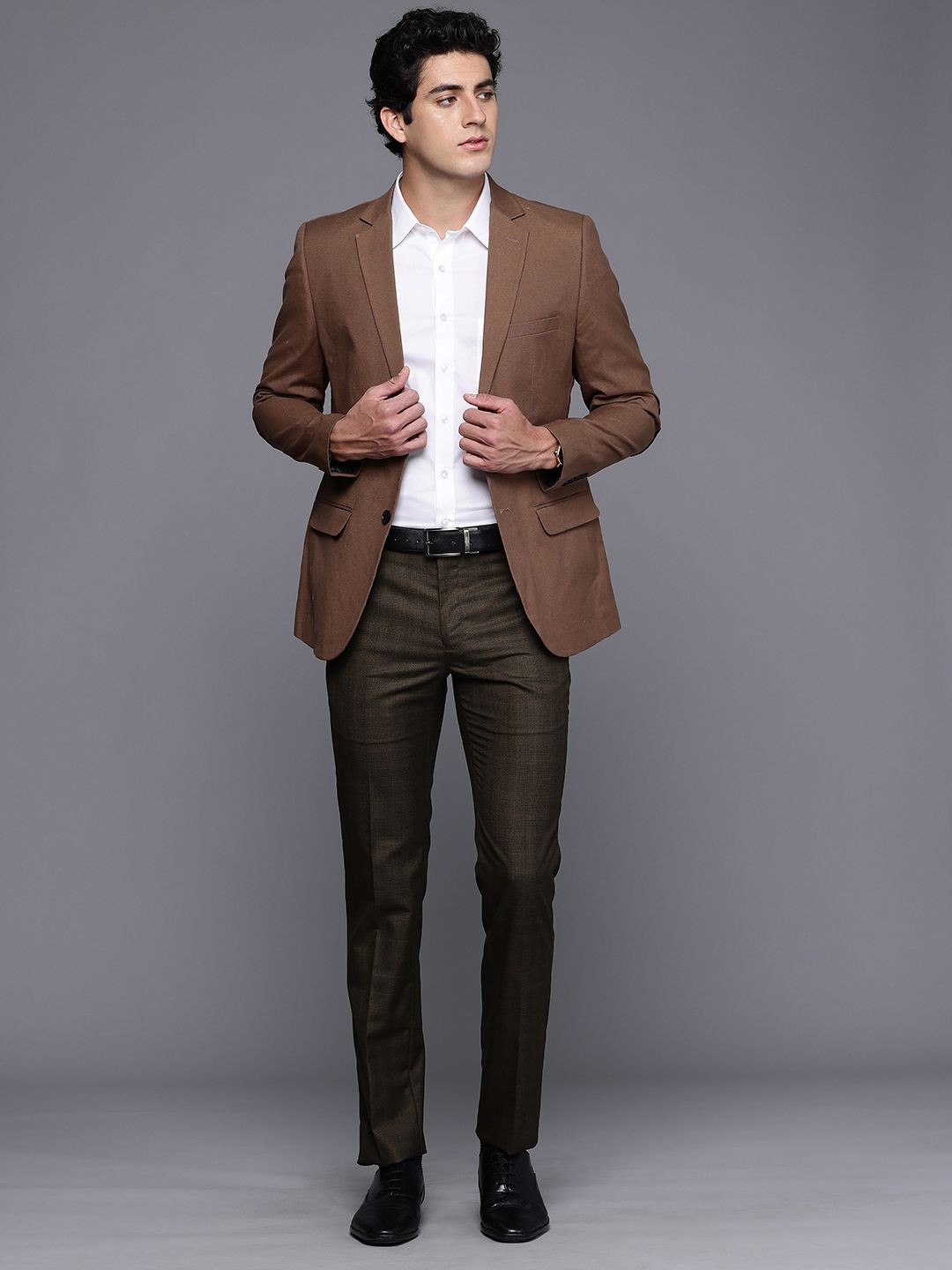 Raymond Men Checked Slim Fit Formal Trousers