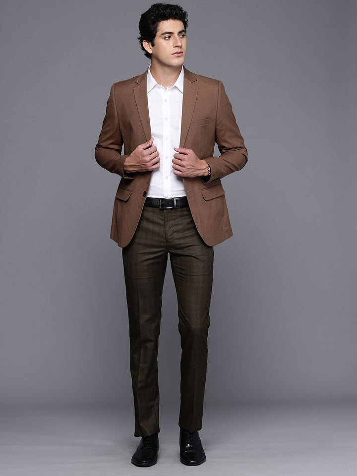 Raymond Men Checked Slim Fit Formal Trousers