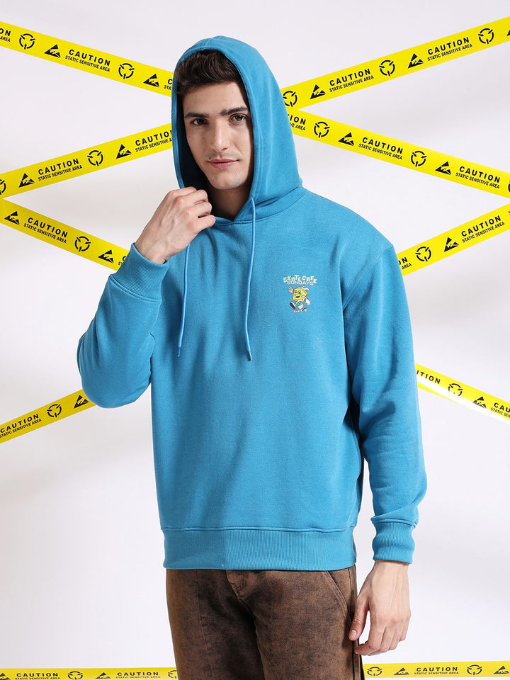 The Indian Garage Co Graphic Back Printed Hooded Oversized Pullover Sweatshirt