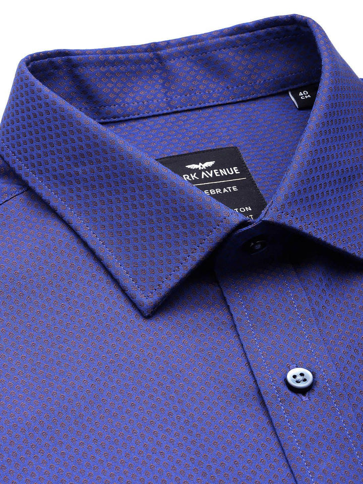 Park Avenue Opaque Self Design Textured Pure Cotton Formal Shirt