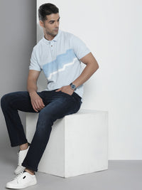 The Indian Garage Co Men Slim Straight Fit Low Distress Light Fade Stretchable Jeans