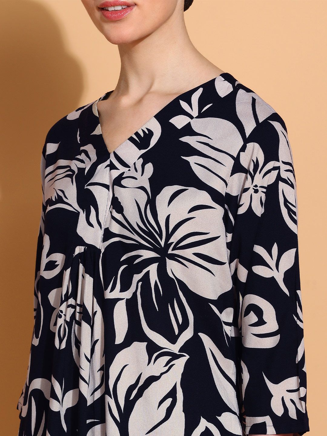 KALINI Floral Printed Straight Kurta with Palazzos