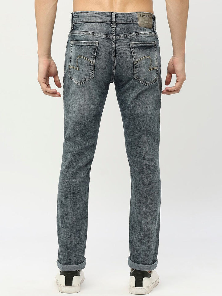 SPYKAR Men Slim Fit Low-Rise Heavy Fade Stretchable Cotton Jeans