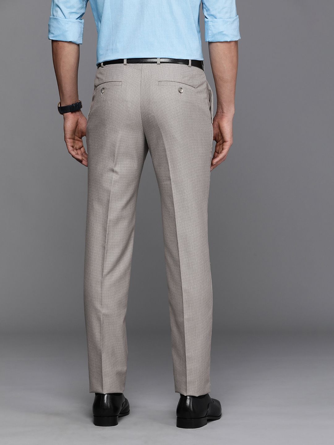 Raymond Men Textured Slim Fit Formal Trouser
