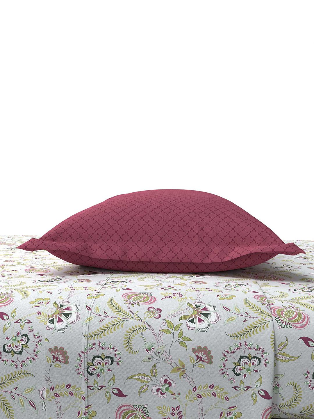 TRIDENT Doris Meadow Doris Flat 144TC Queen Cotton Bedsheet Set