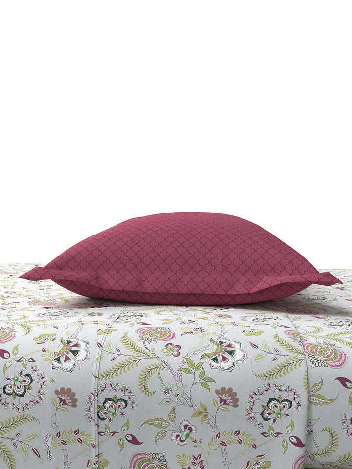 TRIDENT Doris Meadow Doris Flat 144TC Queen Cotton Bedsheet Set