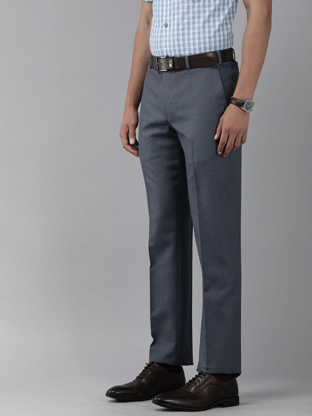 Park Avenue Men Smart Fit Low-Rise Formal Trousers
