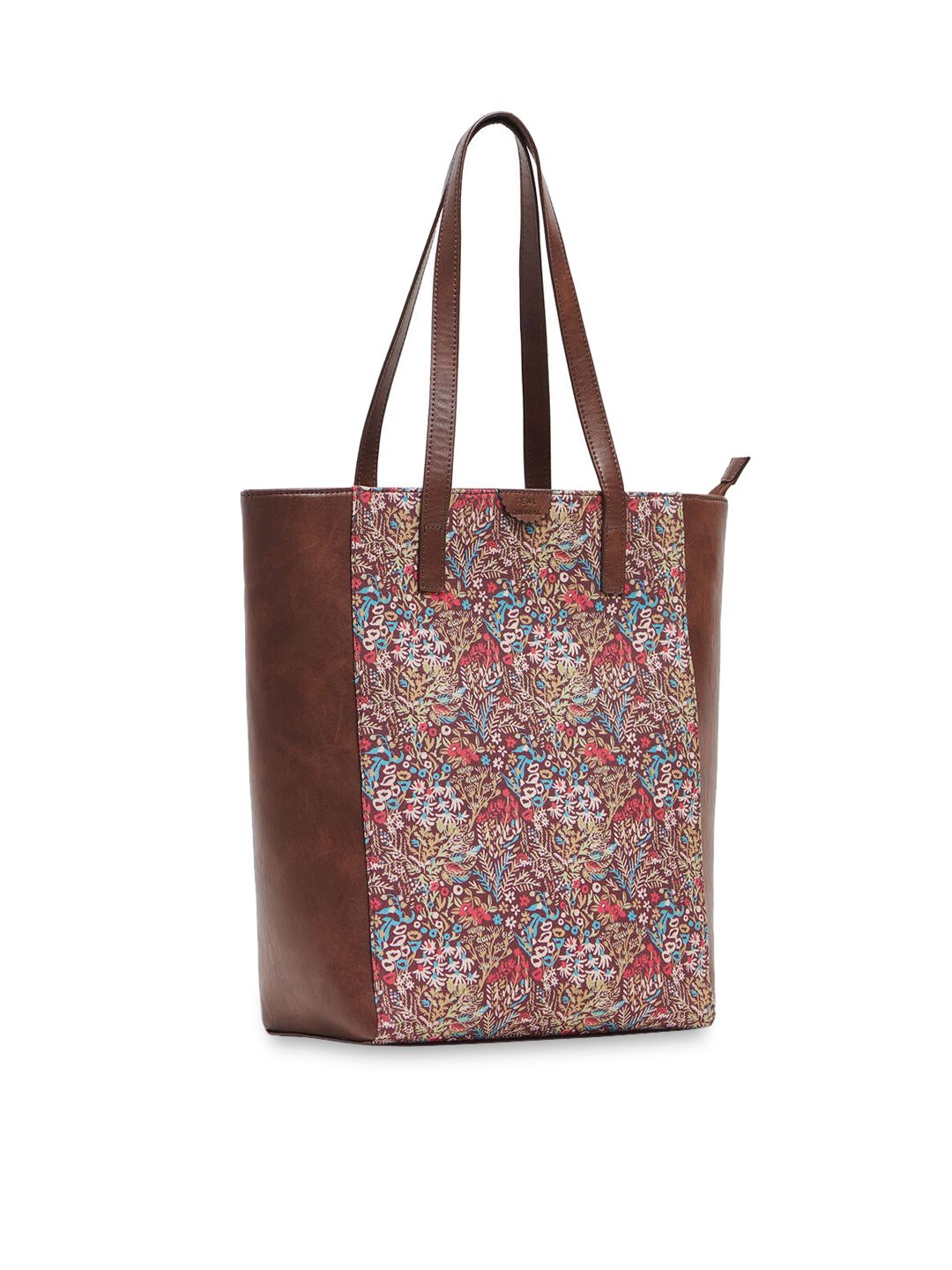 TEAL BY CHUMBAK Floral Printed Oversized Shopper Tote Bag