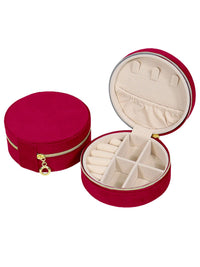 Cortina Maroon Zipper Portable Jewellery Storage Organiser