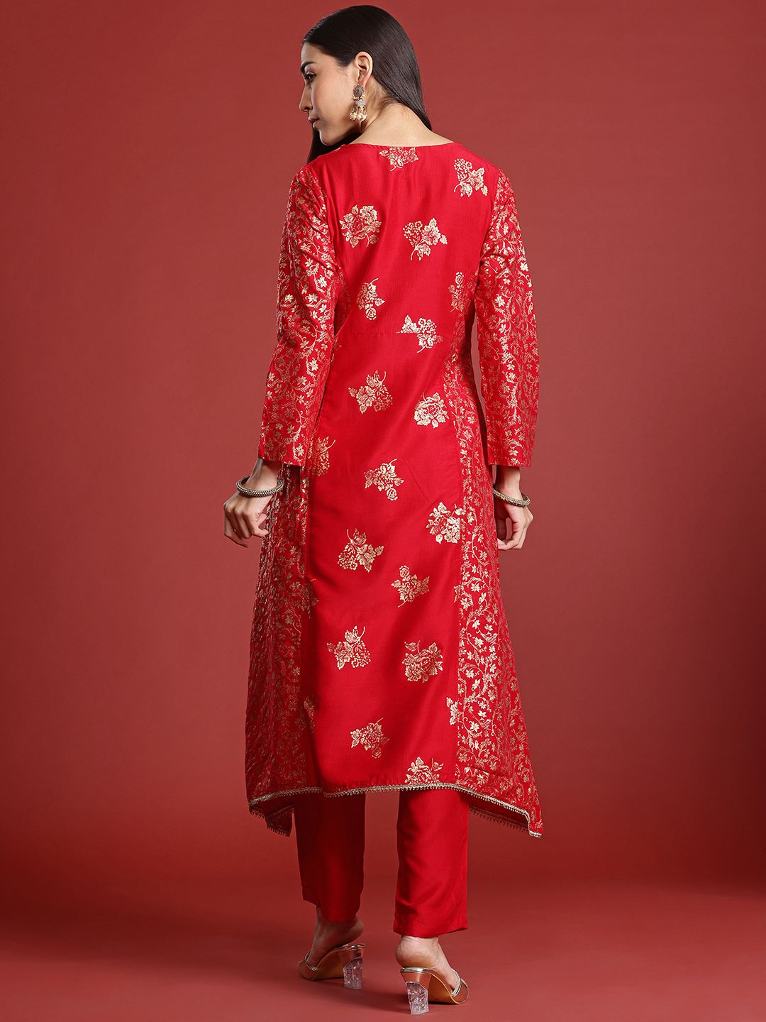 Anouk Foil Print Floral Kurta with Trousers